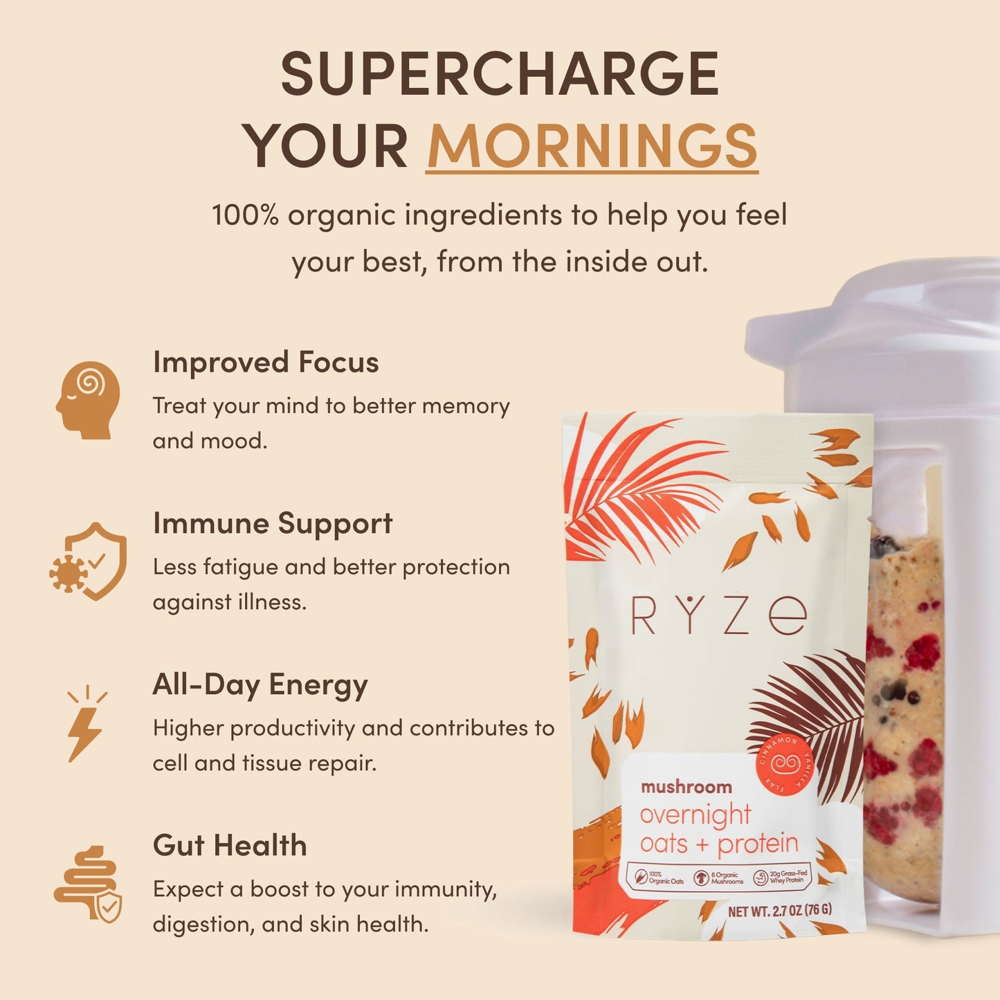 Mushroom Overnight Oats (14 Servings)