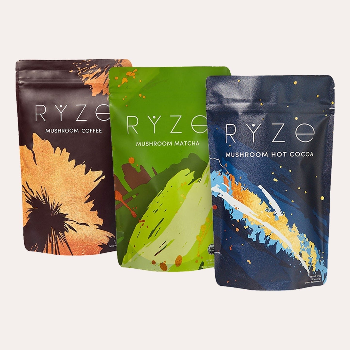 RYZE Mushroom Coffee - with 6 Organic Adaptogenic Mushrooms Grown in USA and High Potency